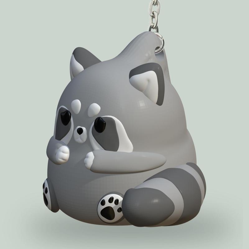 Cute Racoon Keychain