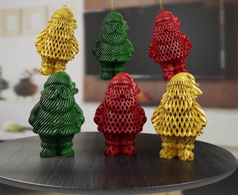 Cute Santa 3-in-1 spiral variations