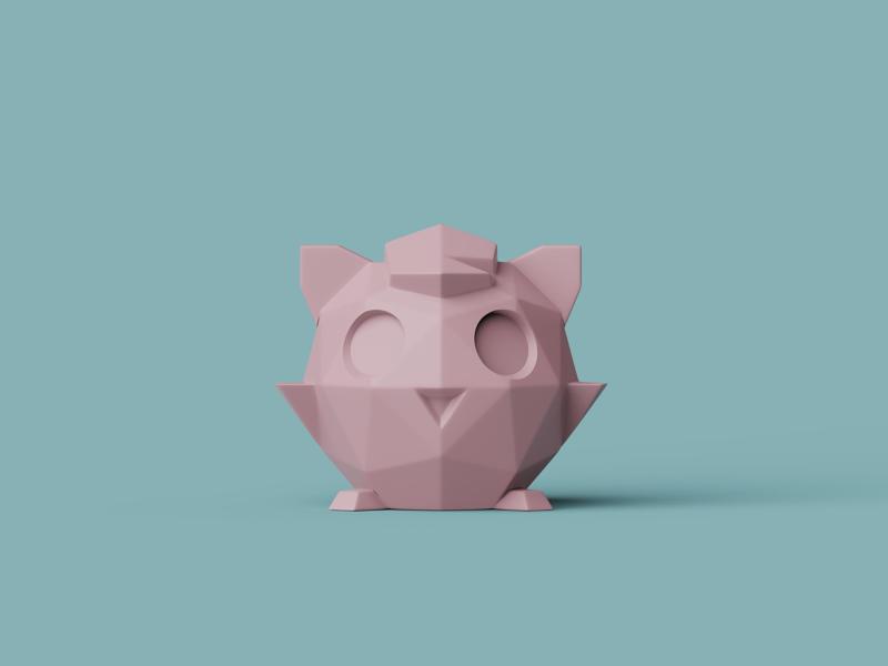 Low-poly Jigglypuff