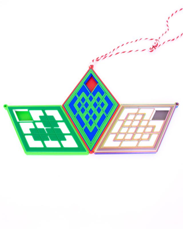 3 Diamond Puzzle Ornament