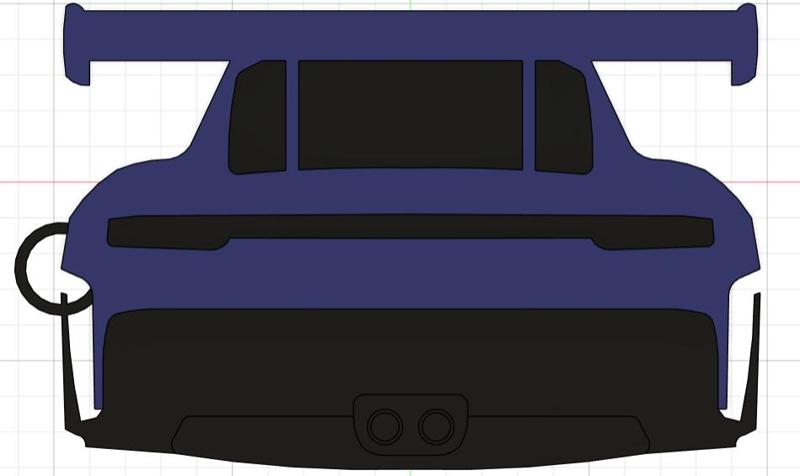 Porsche 911 GT3 RS Rear Keychain