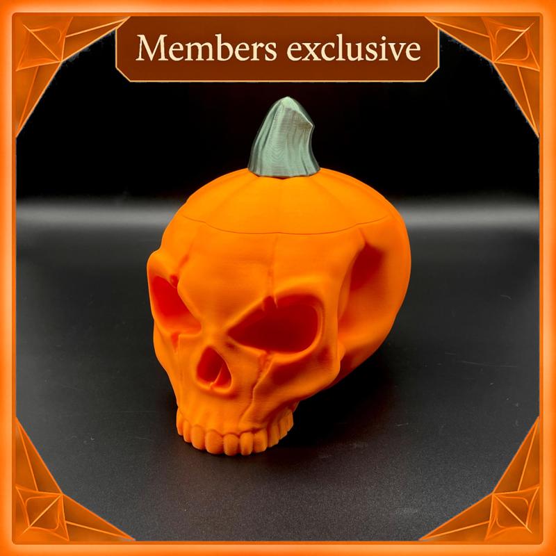 Halloween Pumpkin Skull Container 
