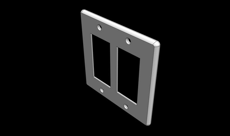 Two Gang Rocker Switch Style Wall Plate (Original Replacement)