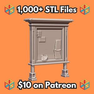 28mm DND Town Announcement Bulletin Board for Fantasy Terrain MineeForm FDM 3D Print STL File