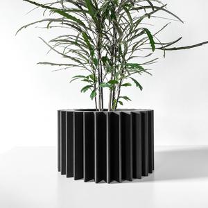 The Tuno Planter Pot with Drainage Tray & Stand: Modern and Unique Home Decor for Plants and Succulents  | STL File