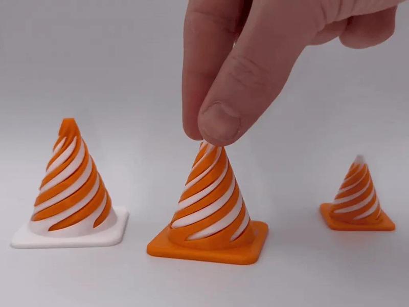 Traffic Cone Spiral Passthrough Fidget Toy