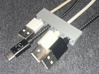 Cable Clip for 2/4 cables with holes for mounting