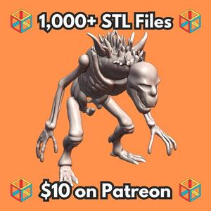 28mm DND Creepy Eerie Deformed Spiked Creature Fantasy Miniature MineeForm FDM 3D Print STL File