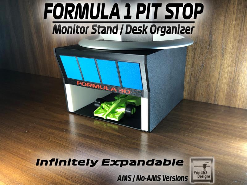 Formula 1 Pit Stop Monitor Stand / Desk Organizer