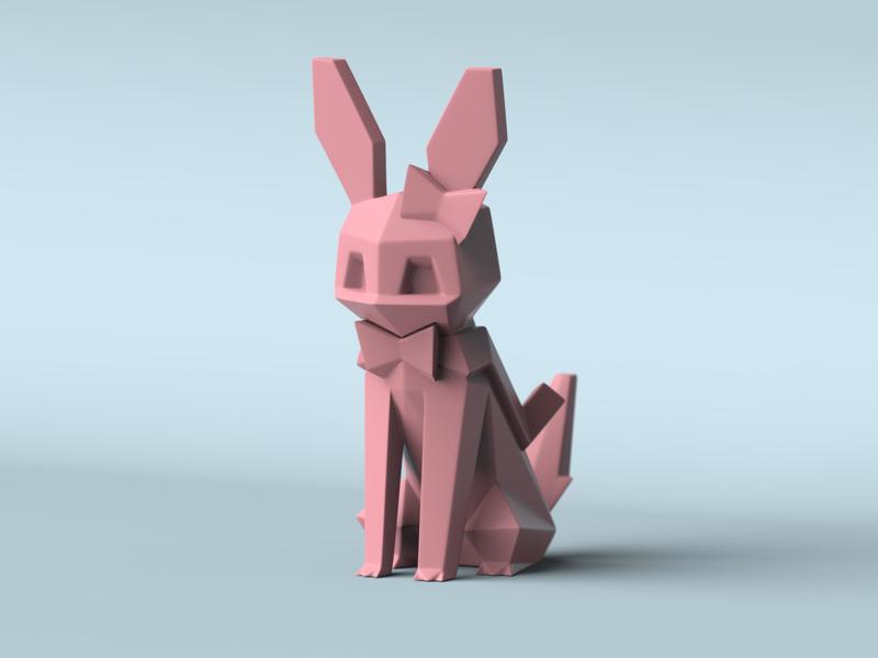 Low-poly Sylveon