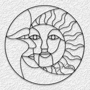 SUN AND MOON wall art spiritual stained glass home decor