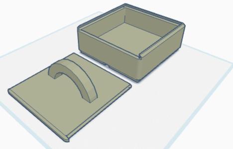 Q-tip box w/ sliding lid and handle
