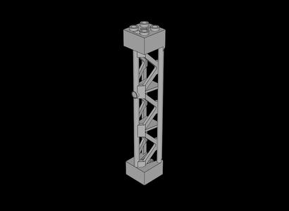 Lego Compatible (95347.dat) Support  2 x  2 x 10 Girder Triangular  3 Sections with Axlehole