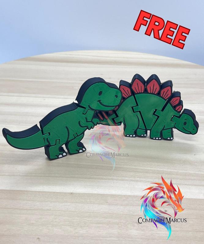 Flexi Cartoon Dinosaurs / no supports / 3mf included