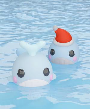 Flexi Whale Xmas Keychain (Single Color)