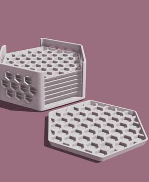 Hexagon coaster set