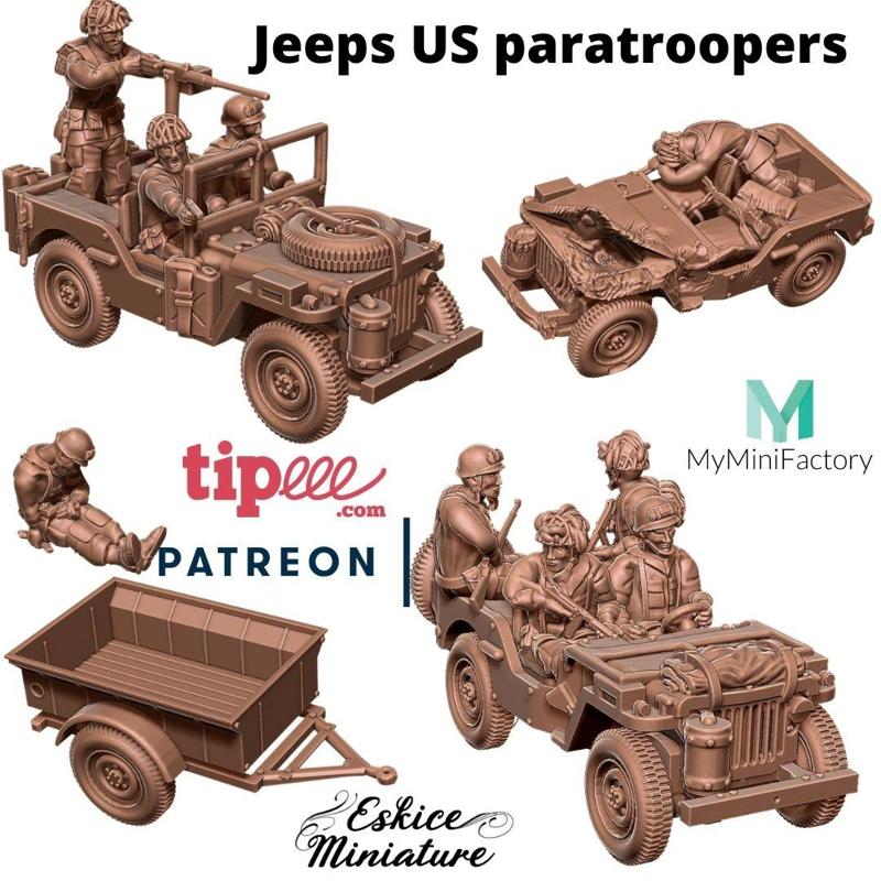 Jeeps US WWII - 28mm for wargame