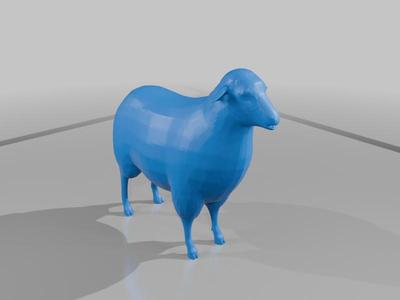 realistic sheep standing upright.