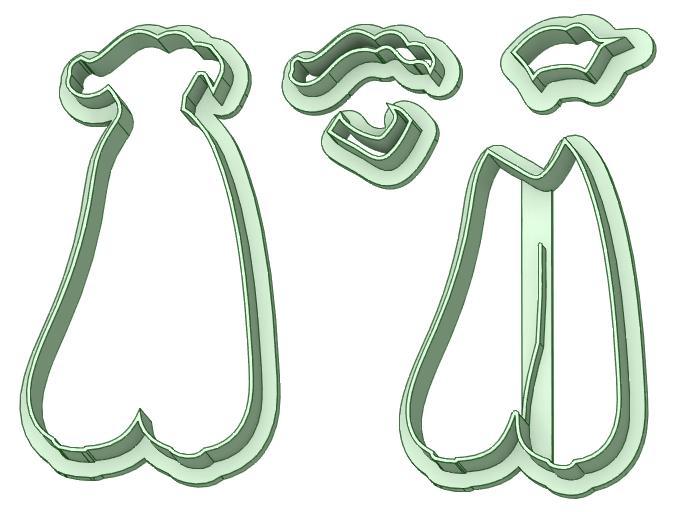 Jasmine attire fondant cutter