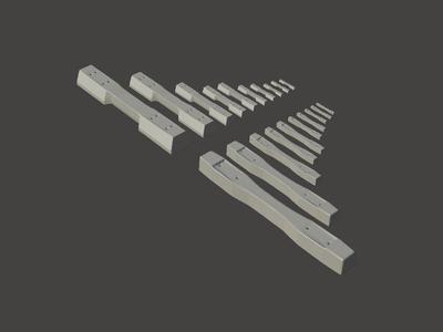 BS65 BS66 compatible prestressed concrete railway sleepers for dioramas 1/16 1/35 1/72 1/76 HO 1/87.1  O 1/48 G 1/12 1/24 1/32 28mm 1/56 scales