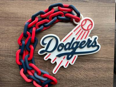 Los Angeles Dodgers Oversized Necklace, Pendant Chain