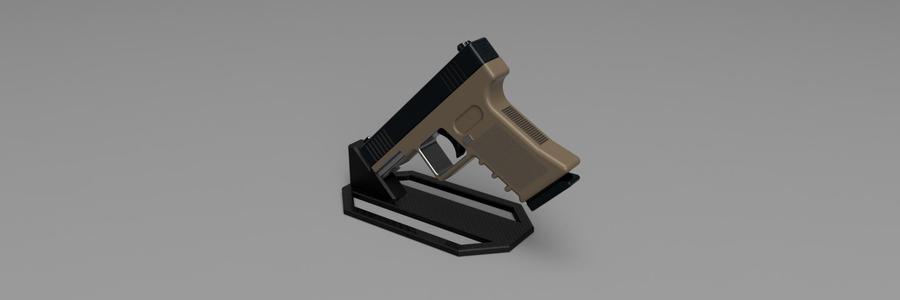.22 Caliber 3D Printable Handgun Stand - Versatile Customizable STL for Secure Pistol Display & Storage