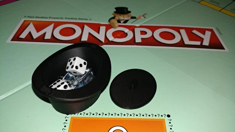 Monopoly Top Hat Game Piece Holder /Lid