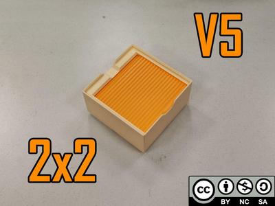 Gridfinity bin with shutter lid V5 - 2x2x5~12