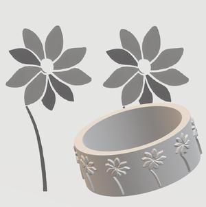 Flower Pattern Clay Roller for 3D Printing