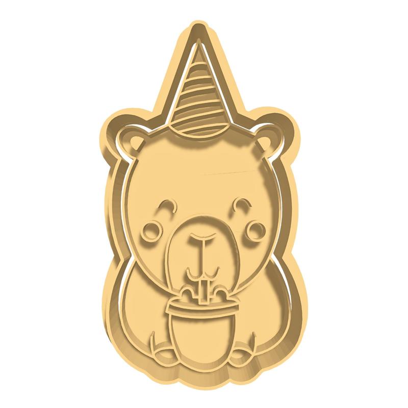 Capibara birthday cookie cutter/stamp cookie cutter