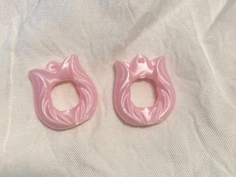 3D Tulip Flower Hoop Earrings