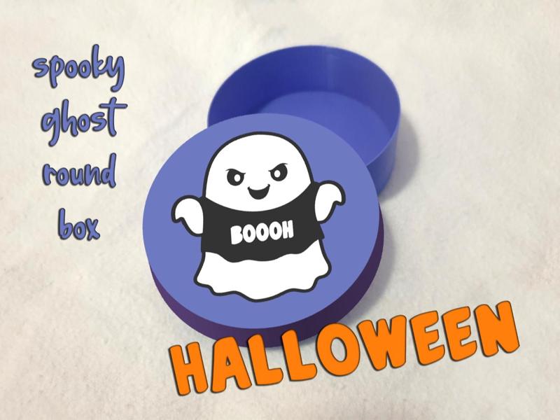 Halloween Spooky Ghost Round Box