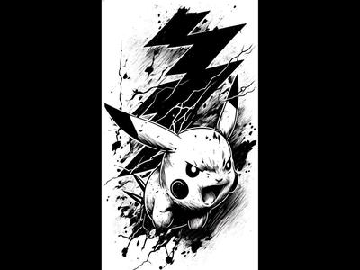 pikachu hueforge black and white