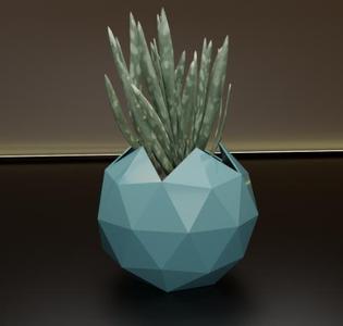 Icosphere pot flower 4