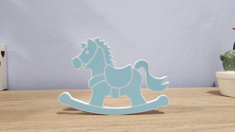 Multicolor rocking horse decoration
