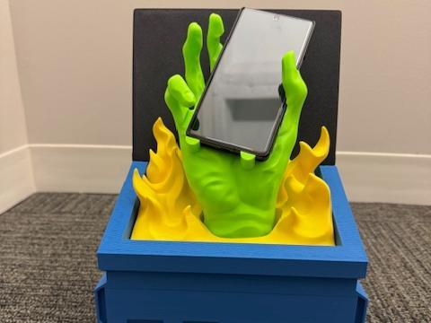 Zombie Dumpster Fire Phone Holder