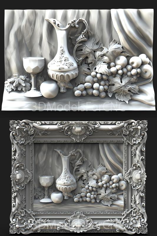 3D Model STL File for CNC Router Laser & 3D Printer Still Life 2 Pack