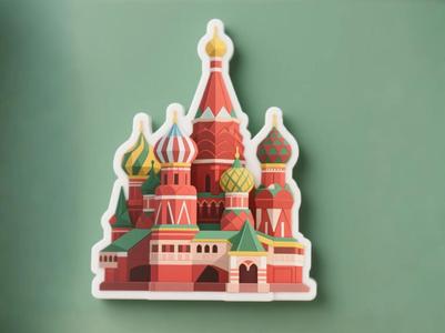 Saint Basil's Cathedral - Moscow Red Square - World Architecture Model Refrigerator Magnet - Russian Landmark