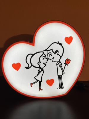 Heart Valentines Day Girl and Boy USB LED Lightbox