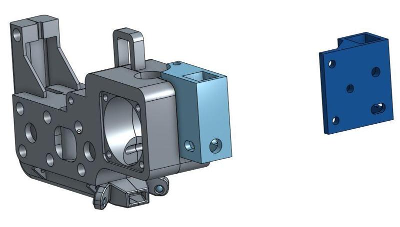 ElVa 1  Holder for e3d-v6 Hotend with 2 LEDs Lighting