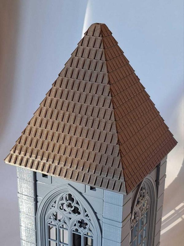 Custom steck wooden shingle roof for Playmobil