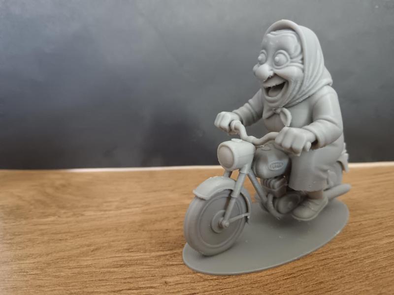 Grandma on a motorcycle