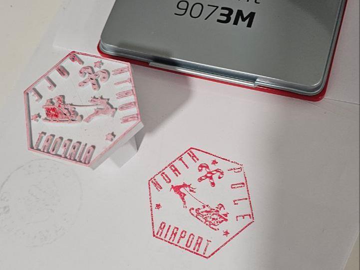 North Pole Airport Xmas Stamp