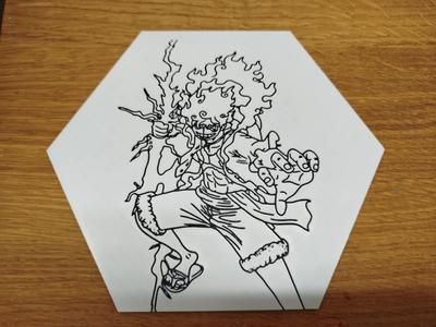 One Piece Hueforge Hexagon Ruffy Gear5