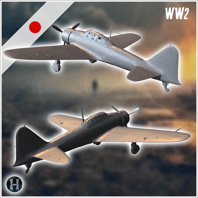 Mitsubishi A6M Zero Zeke long-range carrier-based fighter aircraft (8) - World War Two Second Front Campaign Tabletop Mini Japan Japanese Asia