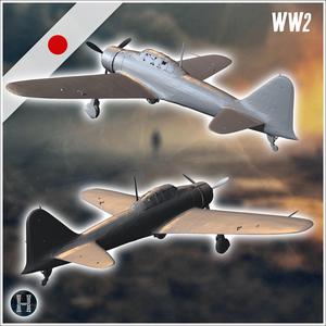 Mitsubishi A6M Zero Zeke long-range carrier-based fighter aircraft (8) - World War Two Second Front Campaign Tabletop Mini Japan Japanese Asia