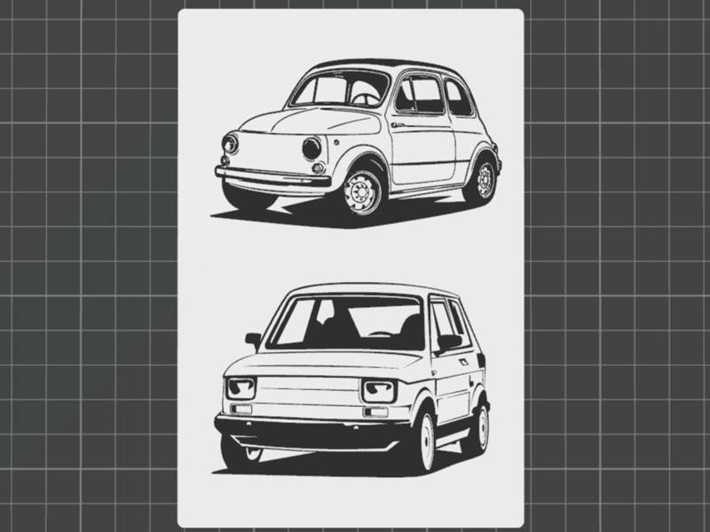 Quadretto Old Fiat 500 126