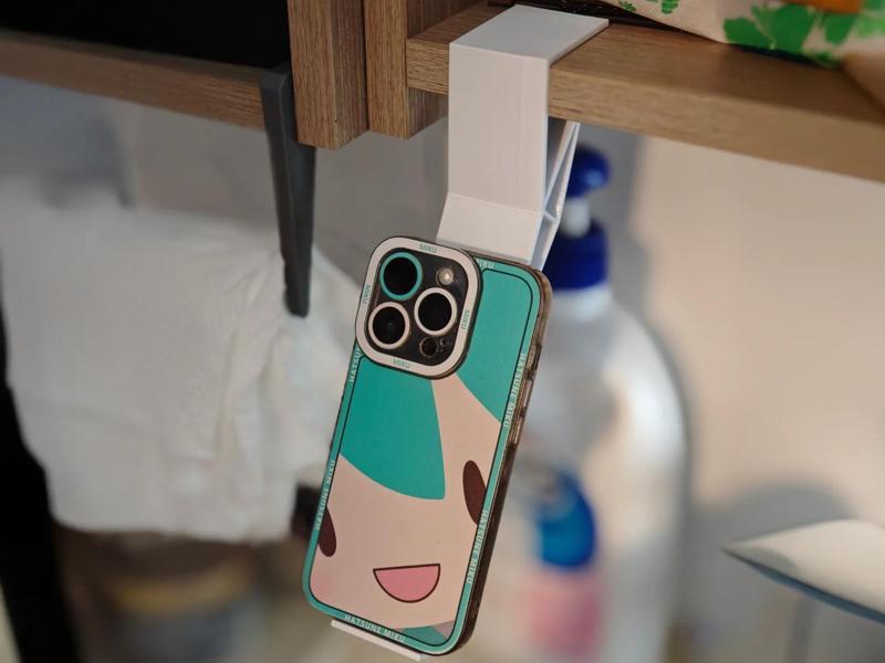 Cabinet edge phone holder Bathroom sink bookshelf Kitchen