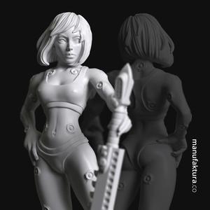 Sedition Series 05a – Gene-enhanced Female Battle Sister with Chainsaw Sword