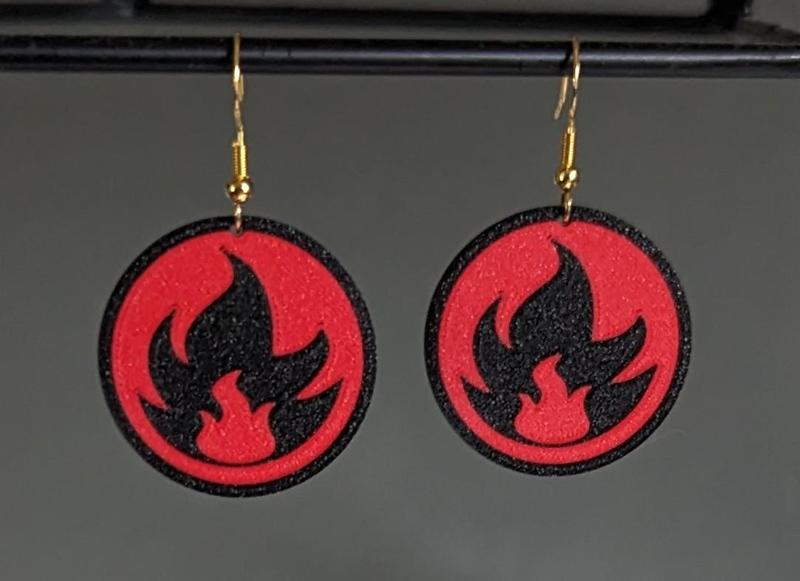 Pokemon Trading Card Game - Fire Energy Earrings